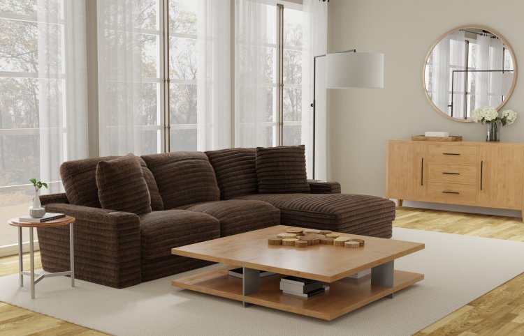 3045 Chocolate Sectional - Click Image to Close