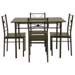 Anna 5-piece Rectangular Dining Table Set Dark Bronze