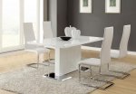 Anges 5-piece Dining Table Set White High Gloss and White