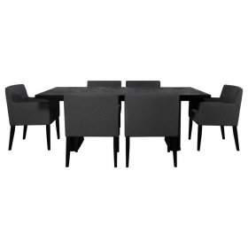 Catherine 7-piece Rectangular Dining Table Set Black