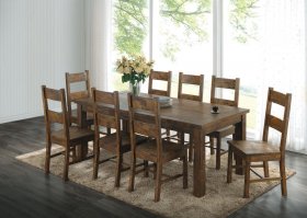 Coleman 9-piece Rectangular Dining Set Rustic Golden Brown