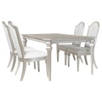 Evangeline 5-piece Extension Leaf Dining Set Silver Oak