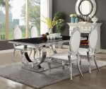 Antoine 5-piece Rectangular Glass Top Dining Set Chrome