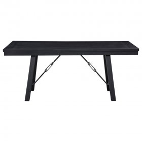 Newport 5-piece Rectangular Trestle Dining Table Set Black