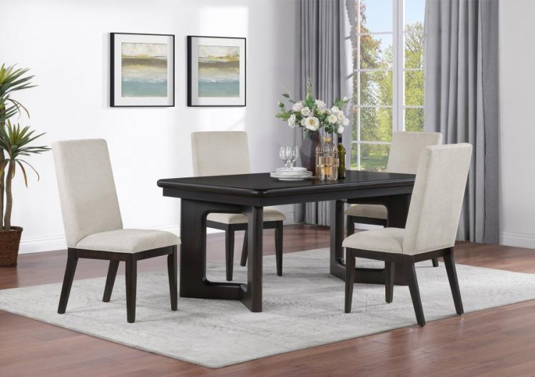 Hathaway 5-piece Rectangular Dining Table Set Acacia Brown