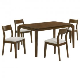 Almonte 5-piece 59-inch Rectangular Dining Set Dark Brown