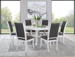 Judd 7-piece 54-inch Round Wood Dining Table Set Pearl White