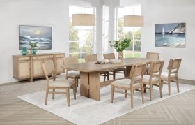 Kailani 9-piece Rectangular Wood Dining Table Set Beige Oak