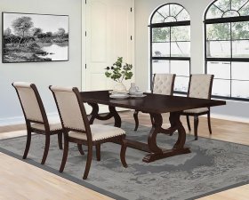 Brockway 5-piece Extension Leaf Dining Set Antique Java