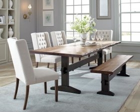 Bexley 6-piece Rectangular Live Edge Dining Table Set Honey