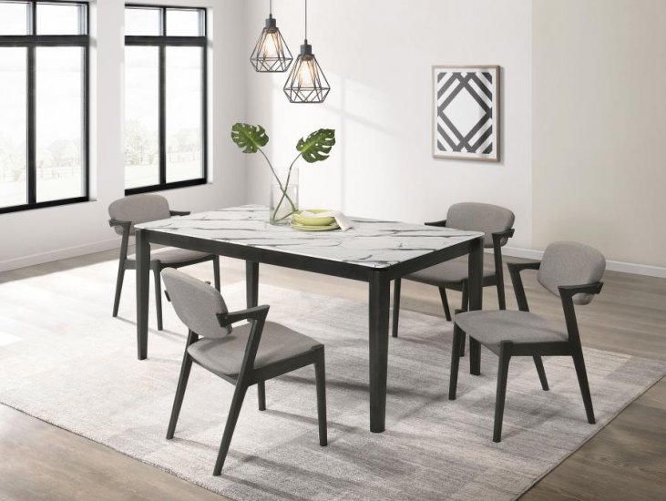 Stevie 5-piece Rectangular Dining Table Set White and Black