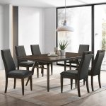 Wes 7-piece Rectangular Dining Table Set Dark Walnut