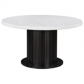 Sherry 5-piece Round Marble Top Dining Table Set Sand