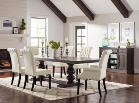 Phelps 5-piece Rectangular Dining Table Set Distressed Noir