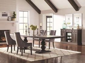 Phelps 5-piece Rectangular Dining Table Set Distressed Noir