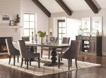 Phelps 8-piece Rectangular Dining Table Set Distressed Noir