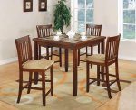 Jardin 5-piece Counter Height Dining Table Set Red Brown