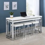 Jackson 5-piece Multipurpose Counter Height Table Set White