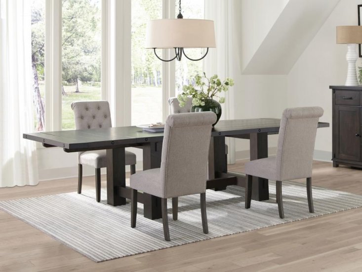 Calandra 5-piece Extension Leaf Dining Table Set Beige