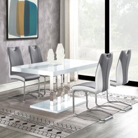 Brooklyn 5-piece Rectangular Dining Set White High Gloss