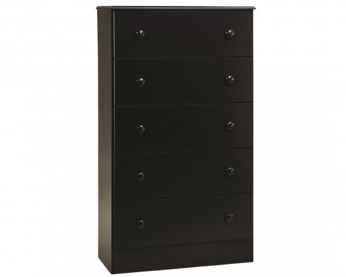 195 5 Drawer Black Chest