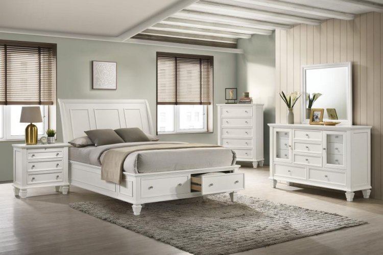 Sandy Beach 5-piece Eastern King Bedroom Set Cream White