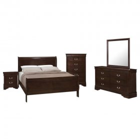 Louis Philippe 5-piece Queen Bedroom Set Cappuccino