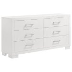 Jessica 5-piece Eastern King LED Bedroom Set Cream White