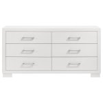 Jessica 5-piece Eastern King LED Bedroom Set Cream White