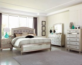 Bling Game 5-piece California King Bedroom Set Platinum