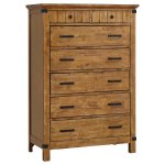 Brenner 5-piece Twin Bedroom Set Rustic Honey