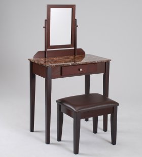 Iris Vanity Table & Stool Marble