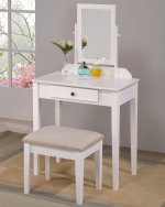 Iris Vanity Table & Stool White