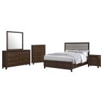 Welsley 5-piece Eastern King Bedroom Set Walnut