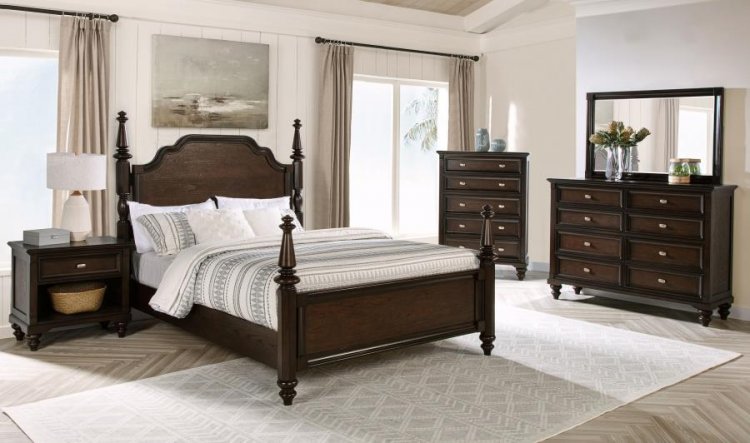 Andover 5-piece Eastern King Bedroom Set Dark Oak