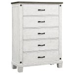 Lilith 5-piece Eastern King Bedroom Set Distressed White