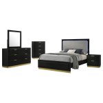 Caraway 5-piece Eastern King Bedroom Set Black