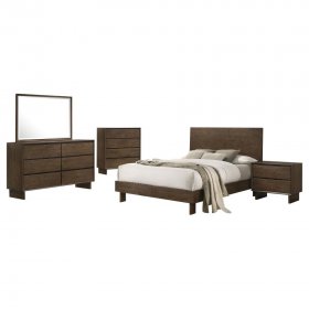 Glenwood 5-piece Eastern King Bedroom Set Warm Brown