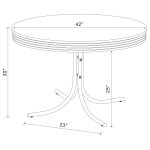 Retro 5-piece Round Dining Table Set White and Black