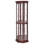 Appledale 6-shelf Corner Curio Display Cabinet Medium Brown