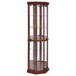 Appledale 6-shelf Corner Curio Display Cabinet Medium Brown