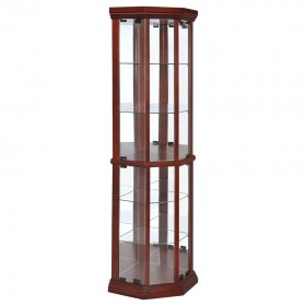 Appledale 6-shelf Corner Curio Display Cabinet Medium Brown