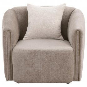 Townsend Chenille Upholstered Rolled Arm Chair Latte