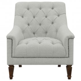 Avonlea Fabric Upholstered Sloped Arm Chair Grey Fabric