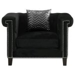 Reventlow Upholstered Track Arm Accent Chair Black