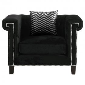 Reventlow Upholstered Track Arm Accent Chair Black