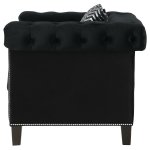 Reventlow Upholstered Track Arm Accent Chair Black