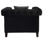 Reventlow Upholstered Track Arm Accent Chair Black