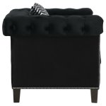 Reventlow Upholstered Track Arm Accent Chair Black