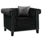 Reventlow Upholstered Track Arm Accent Chair Black